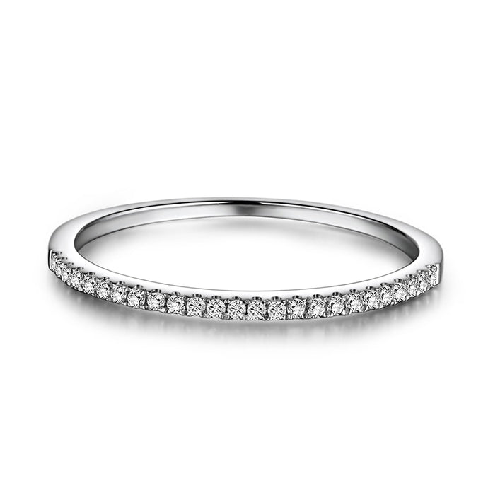 Half Solid White Gold Ring