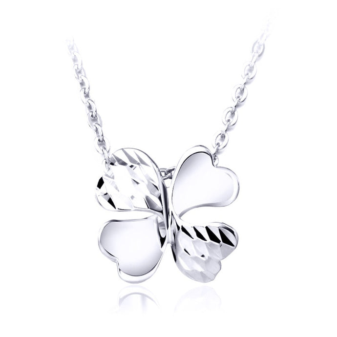 Platinum Four-Leaf Clover Necklace