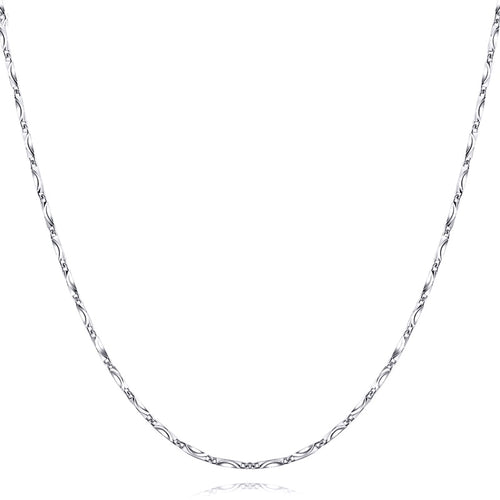 Platinum Real White Solid Necklaces